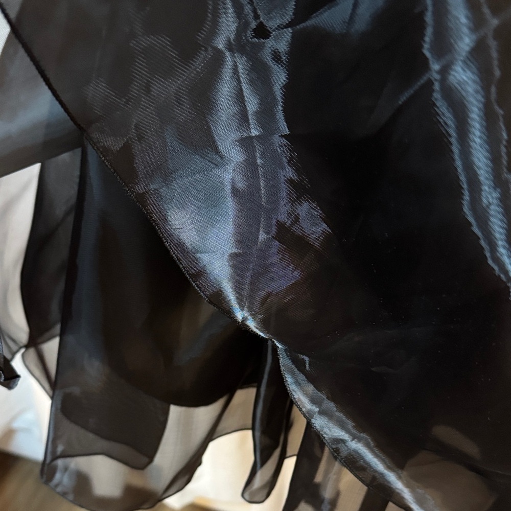 Girl Black Organza Puff Sleeve Party Dress Kids Formal Event Gown Sz 8 Old Money - Picture 4 of 5